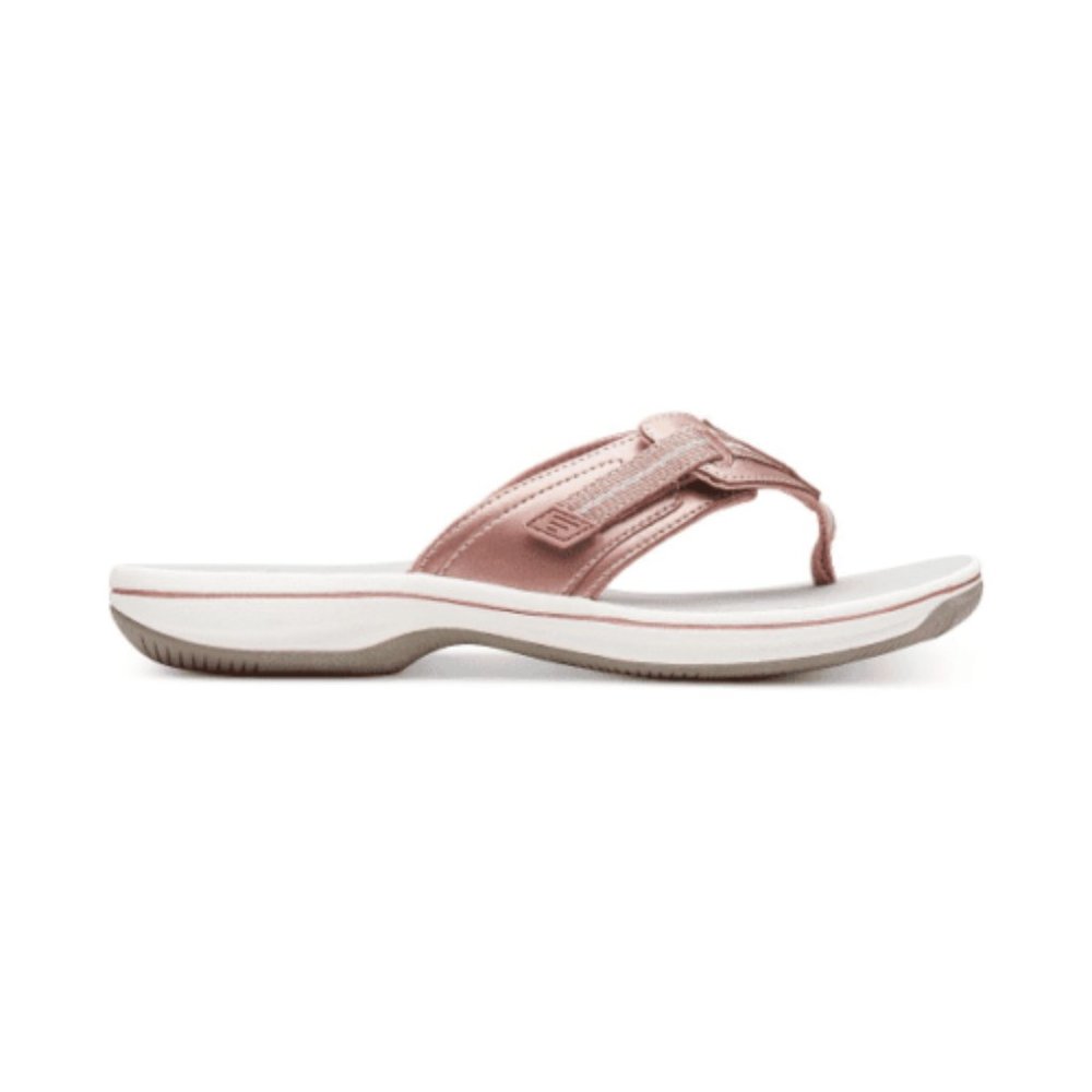 Clarks NWT Red Breeze Sea Cloudsteppers Thong Sandals 8 - Picture 2 of 5